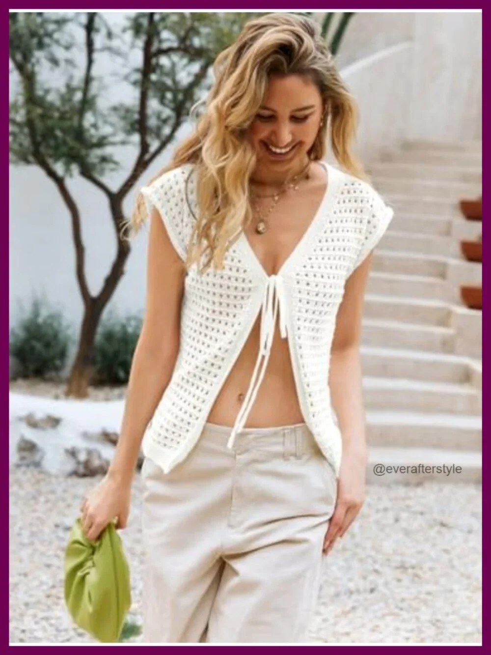Women's Crochet Shrug Cardigan Short Sleeve Open Front Lightweight Knit Tie